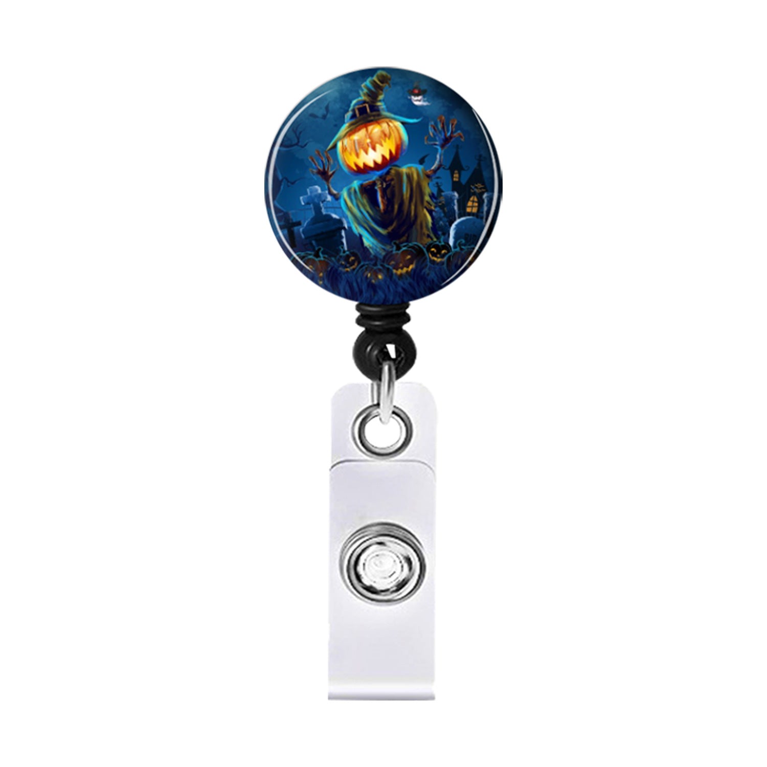 Wholesale Badge Reels ABS Halloween Candy Ghost Cat Retractable Keychain